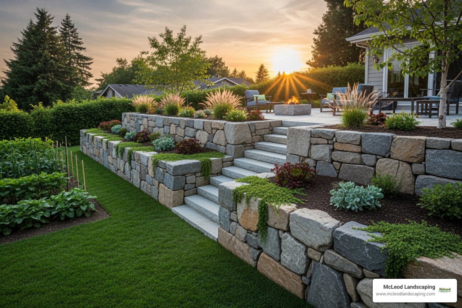 McLeod Landscaping Beyond the Basics: Stunning Retaining Wall Concepts for Your Home