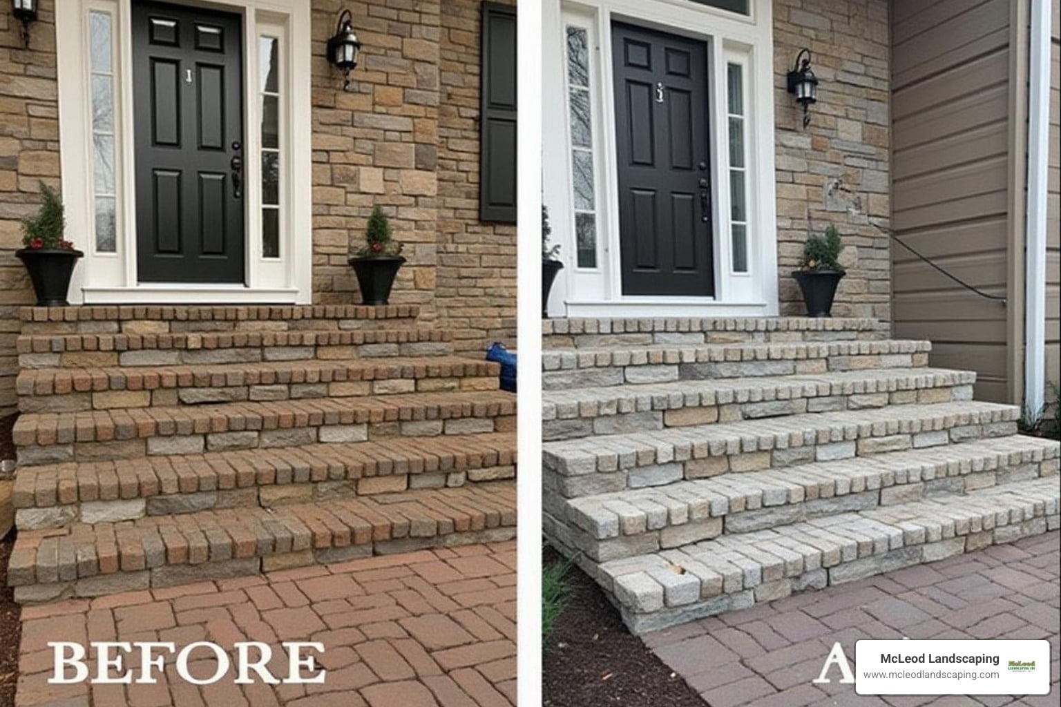 McLeod Landscaping Stone Cold Style: Upgrading Your Brick Steps with Veneer